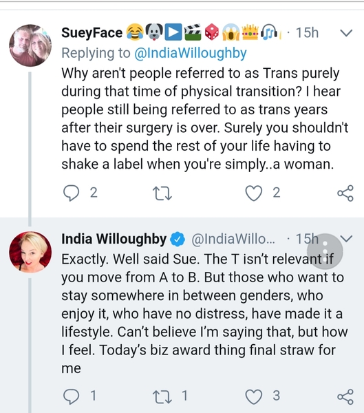 India Willoughby meltdown on Twitter re Pips Bunce