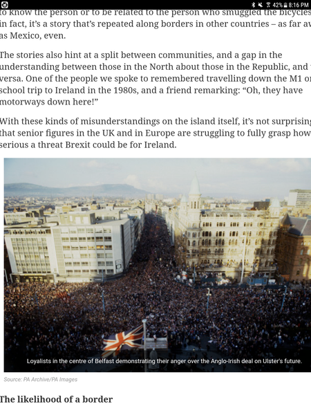 to ask if you know what the Irish backstop is and do you care
