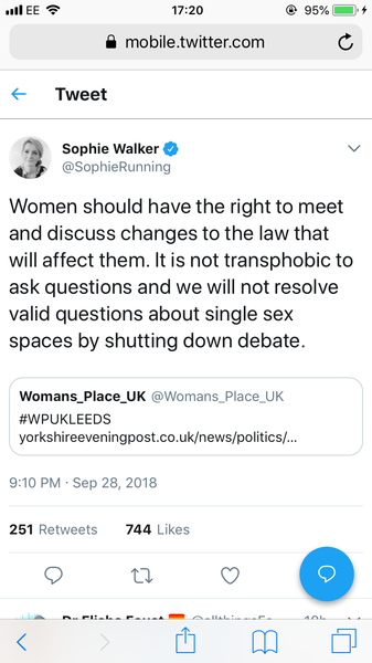 Sophie walker seems to be peaking a bit
