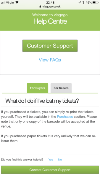 Missing tickets for a show this Friday