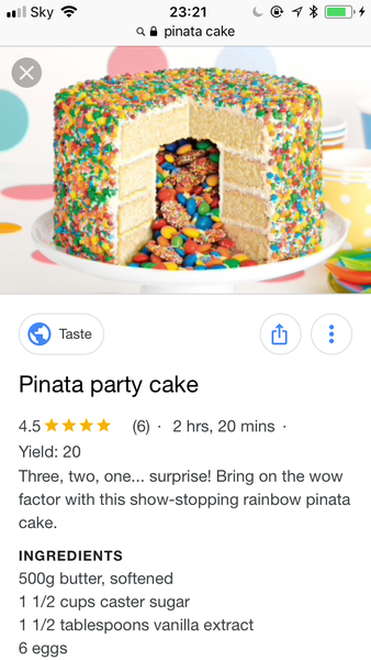 Piñata/ surprise cake with sweets?!