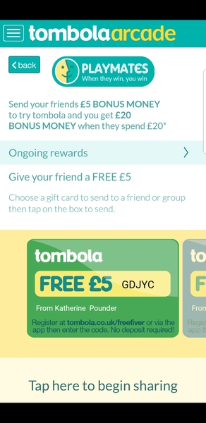 Tombola free £5 codes