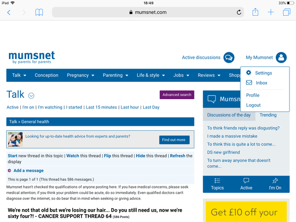 We're not that old but we're losing our hair... Do you still need us, now we're sixty four?! - CANCER SUPPORT THREAD 64