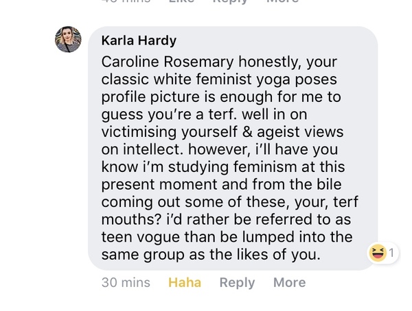 This FB thread actually sums up all that is wrong with feminism today