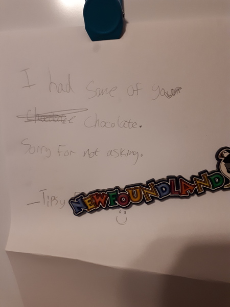 Funny note from dc