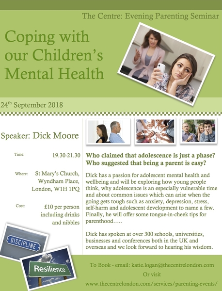 Evening Parenting Seminar - 24th September @ 7.30-9.30pm - Coping with our Children's Mental Health