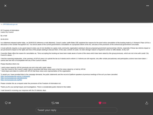 Leeds WPUK cancelled