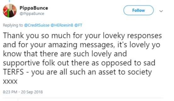 Man in Dress listed as Top 100 FEMALE Executives