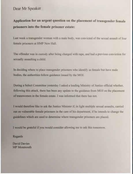 To think a rapist shouldn't be in a women's prision to start with?