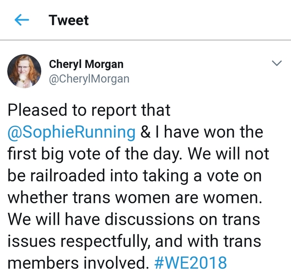 Sophie Walker's speech tweet