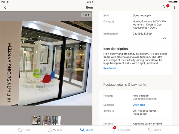 Sliding aluminium doors