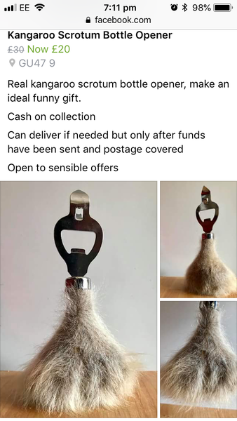 Guys, I’ve found the gift for the impossible to buy for male.....on Facebook