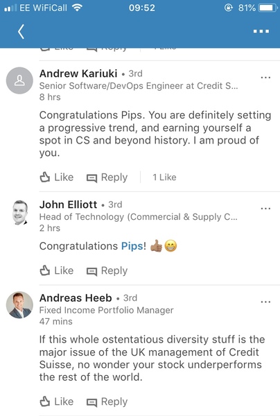 Man in Dress listed as Top 100 FEMALE Executives