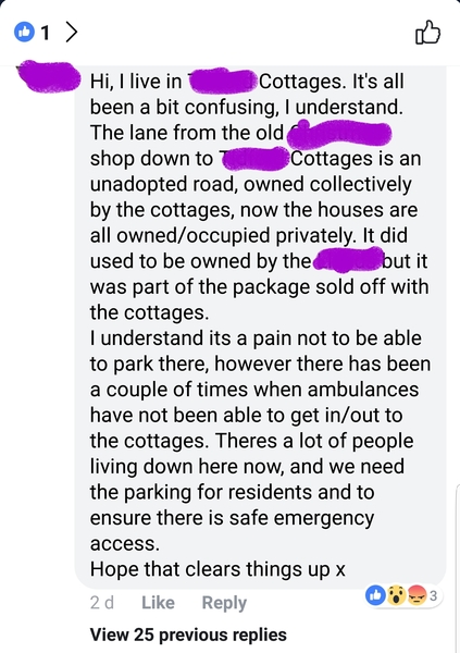 OMG there's the best parking war in the next village over