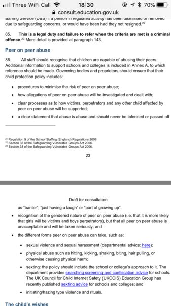 Reporting sexual harassment to primary school
