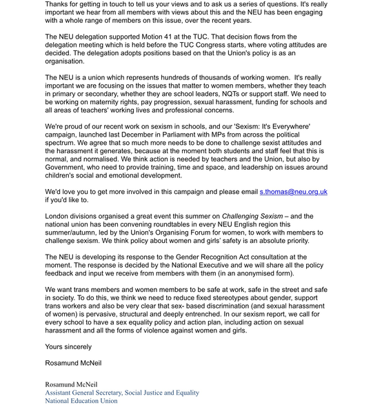 "After some very moving contributions, TUC unanimously supports gender self-declaration"