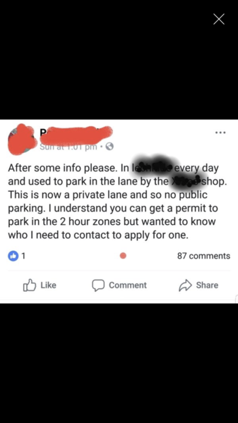 OMG there's the best parking war in the next village over