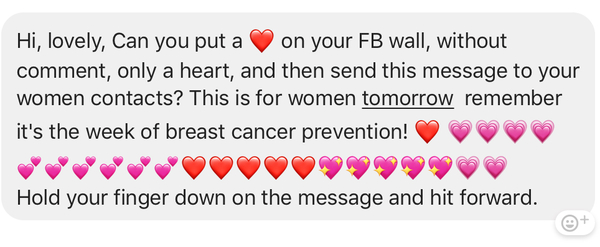 why are people putting hearts as their FB status?