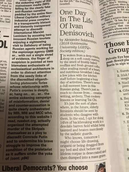 Private Eye, Goldsmiths and gulags