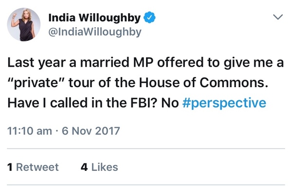 India Willoughby meltdown on Twitter re Pips Bunce