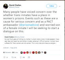 To think a rapist shouldn't be in a women's prision to start with?