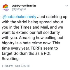 The Times -  smear campaign by trans lecturer at Goldsmiths