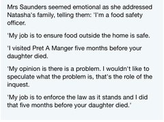 to think that Pret are responsible for this young woman's death