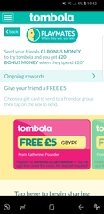Tombola free £5 codes