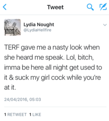 Go on then, see if you can peak trans me...