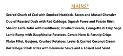Restaurant menu help!