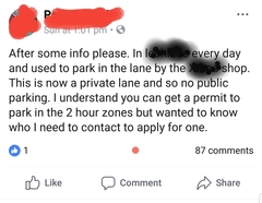 OMG there's the best parking war in the next village over