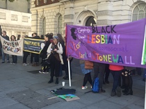 Linda Bellos and Venice Allan at Westminster magistrates court on 26th