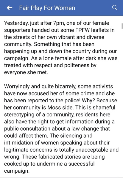 Shon Faye accusing FairPlayForWomen of incitement in Moss Side