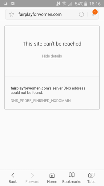 Why has fairplayforwomen.com disappeared?