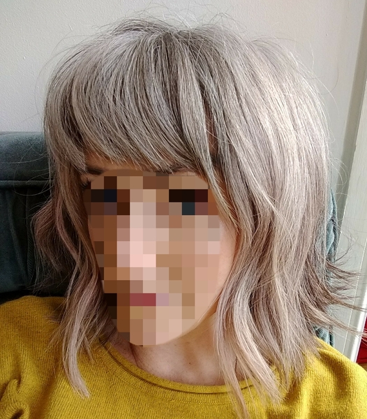 Quick vote: hair natural grey, purple or pink? (with photos)