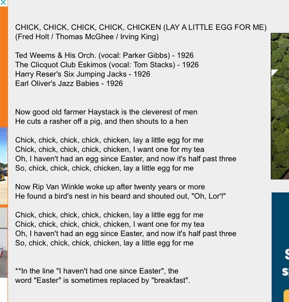 Chick chick chick chick chicken