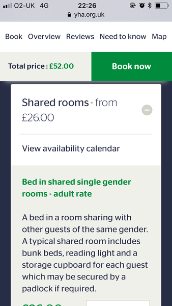 YHA ‘single gender’ dormitories