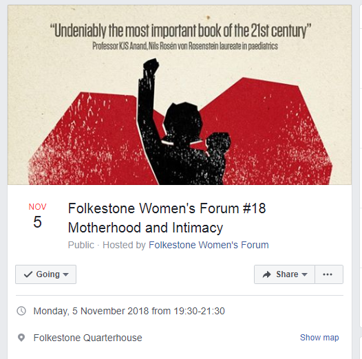 Nov 5 Folkestone Quarterhouse talk on sex, motherhood + intimacy