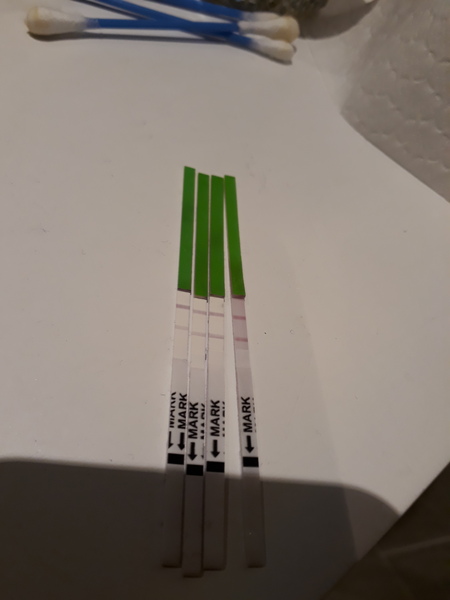 Photo - help!! Are any of these opks positive??