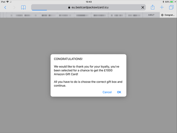 To ask if other people are seeing this pop-up on Mumsnet or if it's just me?