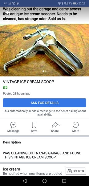 To start another Facebook selling thread, because this one is just too good not to share?