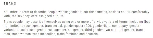 Crossdressers included in the definition of Transgender