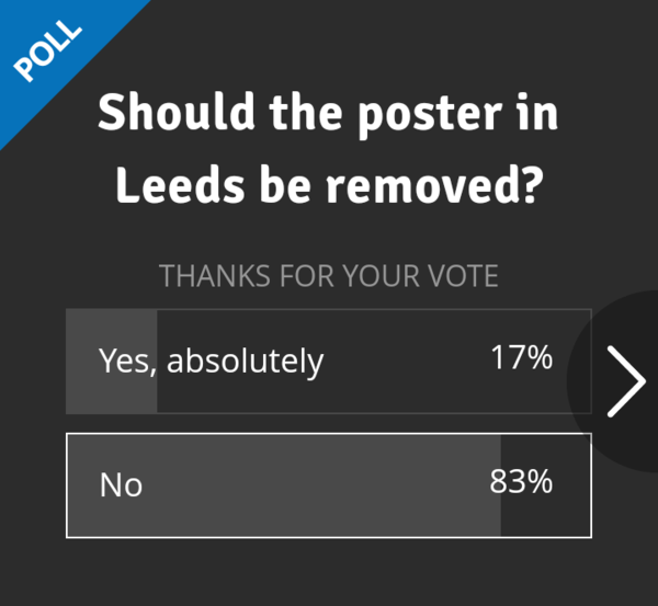 Indignation that Posie shared link to Leeds poster removal