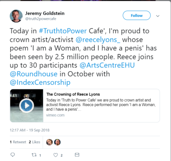 You couldn't make this up - Julie Bindle no platformed at @truth2powercafe