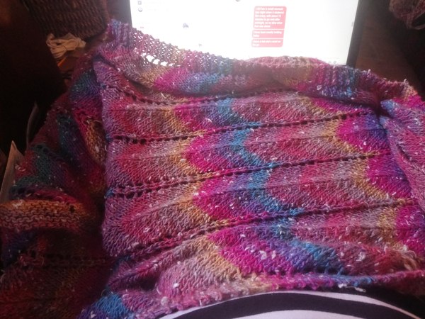Knitting a hat on a wet Saturday.