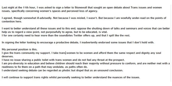 Petition to Stonewall