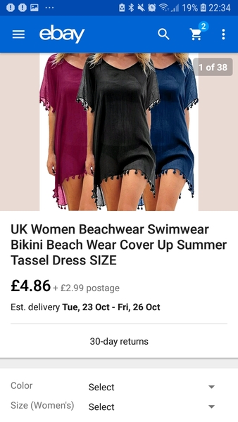 Beach cover-up and holiday clothing for size 16/18