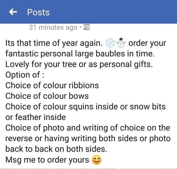 To start another Facebook selling thread, because this one is just too good not to share?