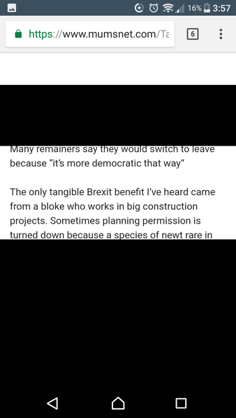 Black areas on mobile