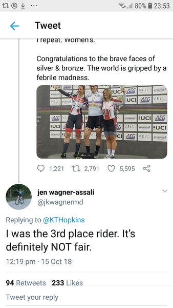 That a male just won a women’s cycling World Championship?